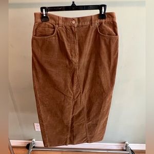 Jones New York Sport long brown corduroy skirt Women's size 10 y2k vintage